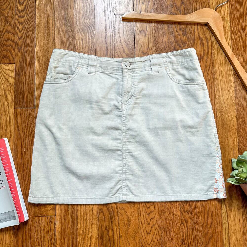 Horny Toad Lightweight Corduroy Tan 100% Cotton Mini Skirt